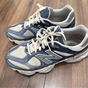 New Balance indigo blue Navy and Cream Athletic Shoes